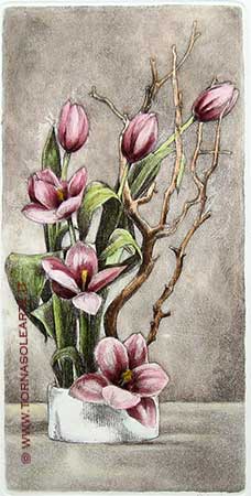 Composizioni di fiori - Vaso con tulipani