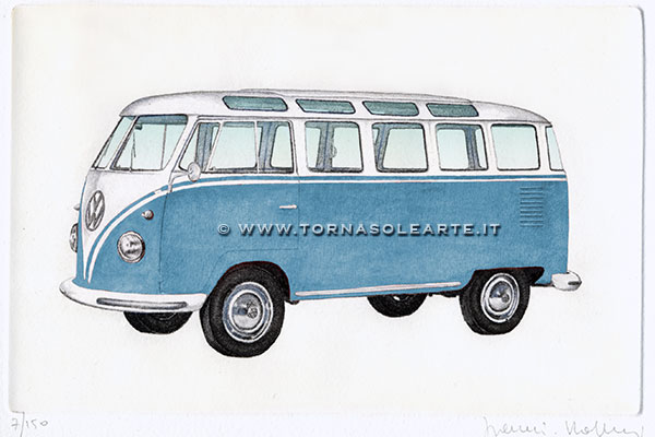 Volkswagen. Transporter in versione azzurro.