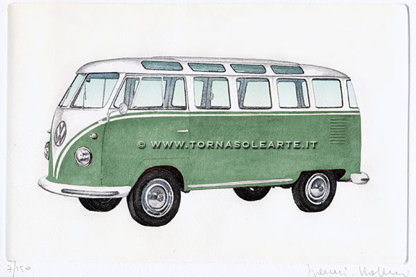 Volkswagen. Transporter in versione verde.
