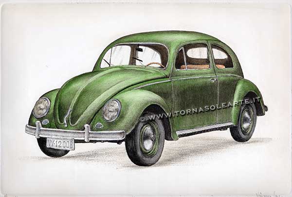 Volkswagen. Maggiolino verde