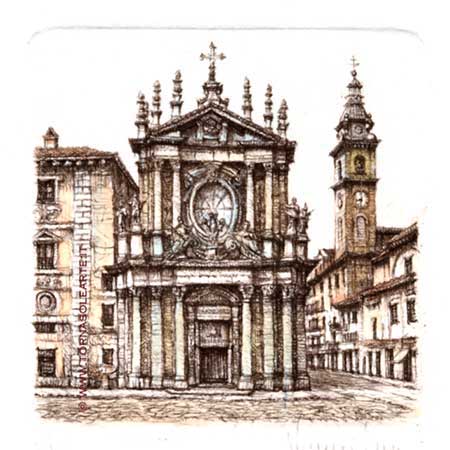 Torino - Veduta facciata della chiesa Santa Cristina