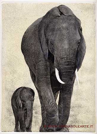Elefante con cucciolo