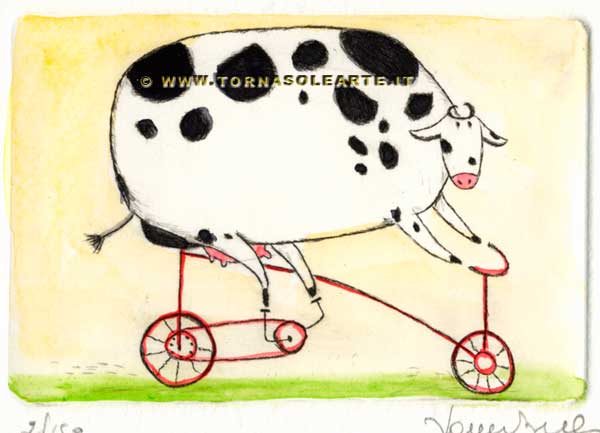 Mucca con triciclo