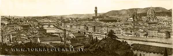 Firenze. Veduta panoramica bianco nero
