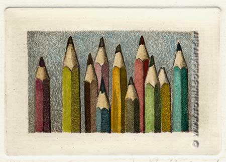 Composizione di matite colorate