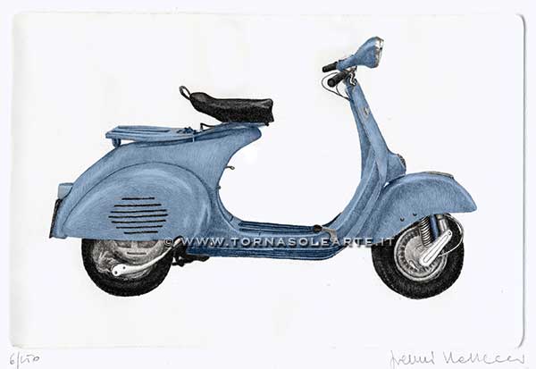 Vespa 1955 blu color
