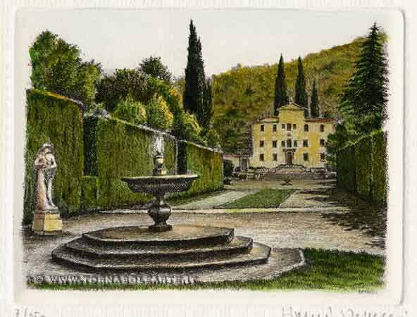 Giardino italiano con fontana