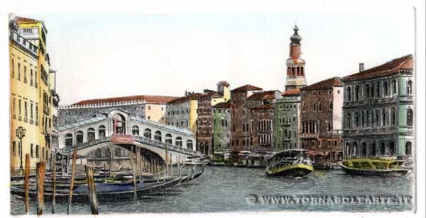 Venezia - Canal Grande con Ponte Rialto