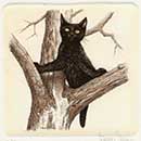 Gatto nero sull'albero