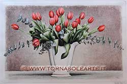 Vaso con tulipani