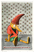 Pinocchio seduto a terra