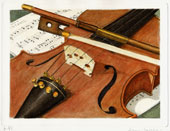 Composizione con violino e archetto
